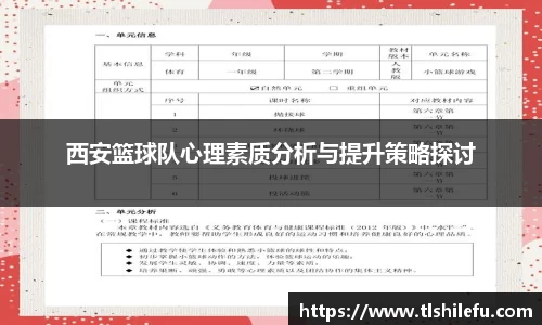 西安篮球队心理素质分析与提升策略探讨